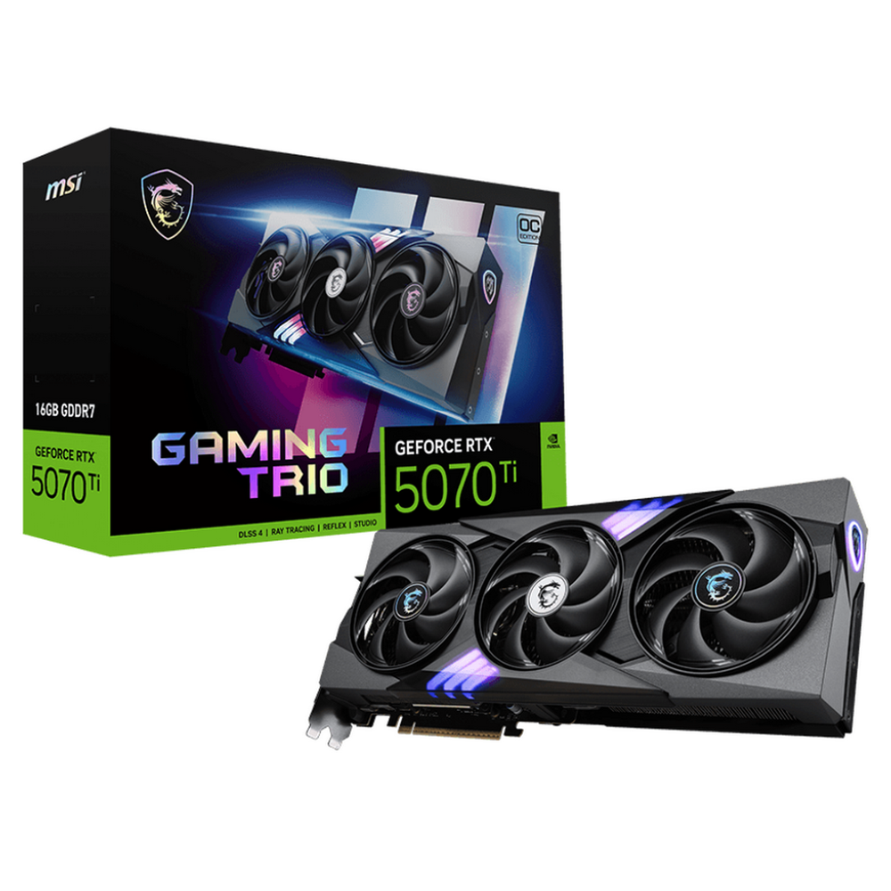 Видеокарта MSI RTX5070Ti GAMING TRIO OC PLUS 16GB GDDR7 256bit 3xDP HDMI 3FAN RTL