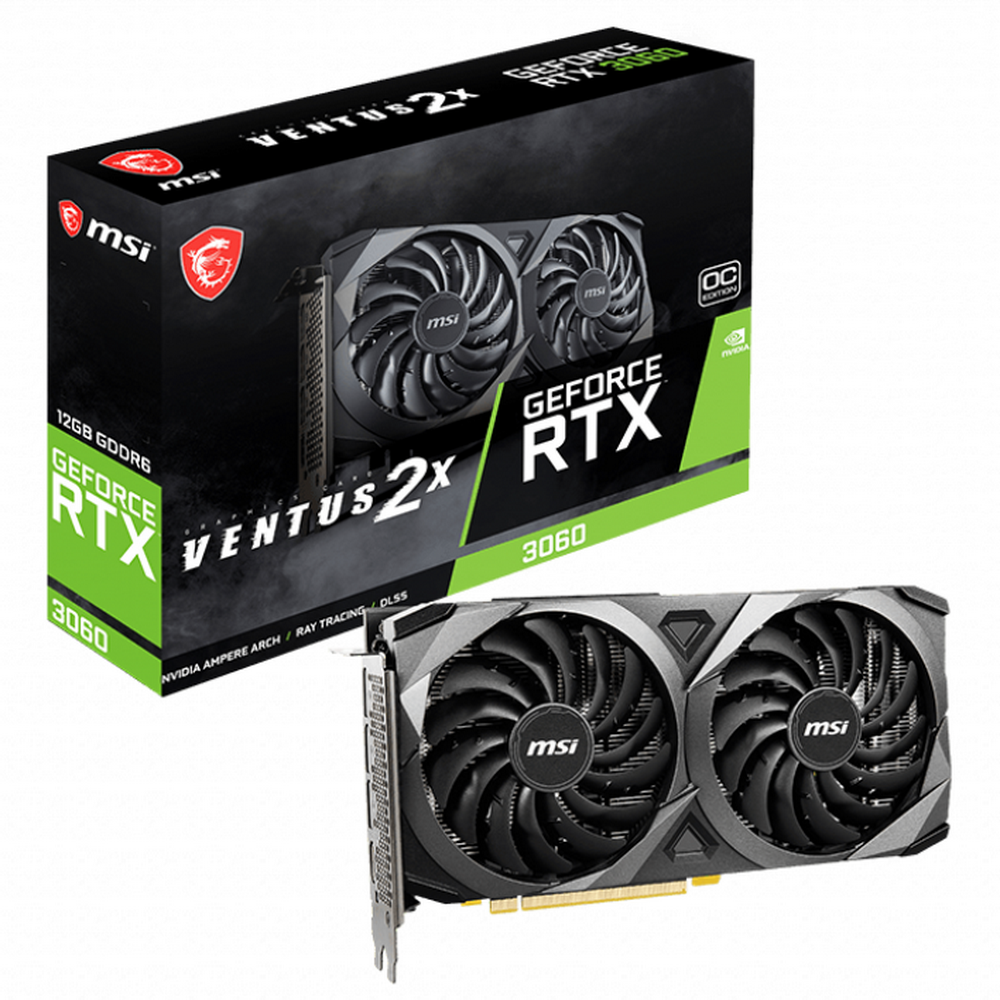 Видеокарта MSI Bad Pack RTX3060 VENTUS 2X 12G OC 12GB GDDR6 192bit 3xDP HDMI RTL (793814)