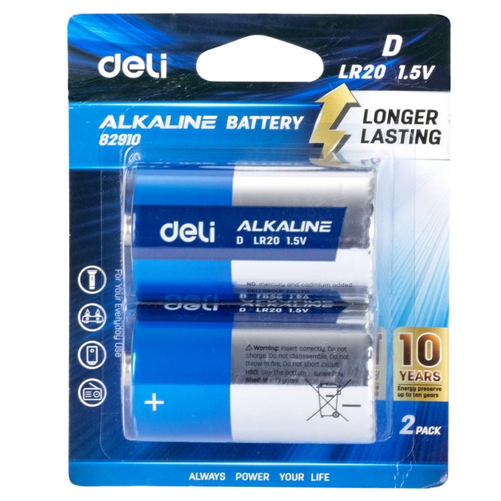 Элемент питания Deli D LR20 2PCS (E82910)