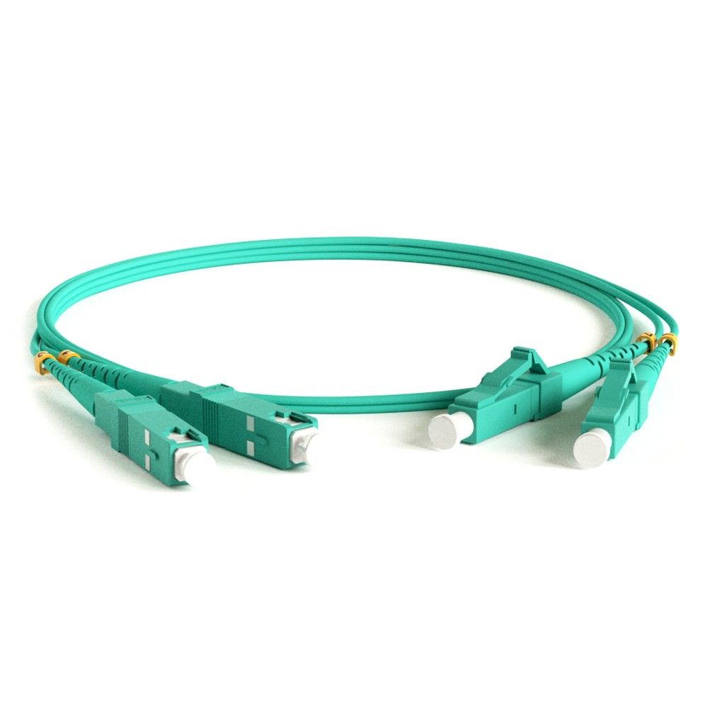 Кабель Hyperline FC-D2-503-LC/PR-SC/PR-H-1M-LSZH-AQ Патч-корд волоконно-оптический (шнур) MM 50/125(OM3), LC-SC, duplex, 10G, LSZH, 1 м