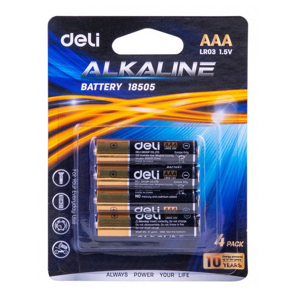 Батарейки Deli E18505 AAA LR03 1.5V (4 шт) 