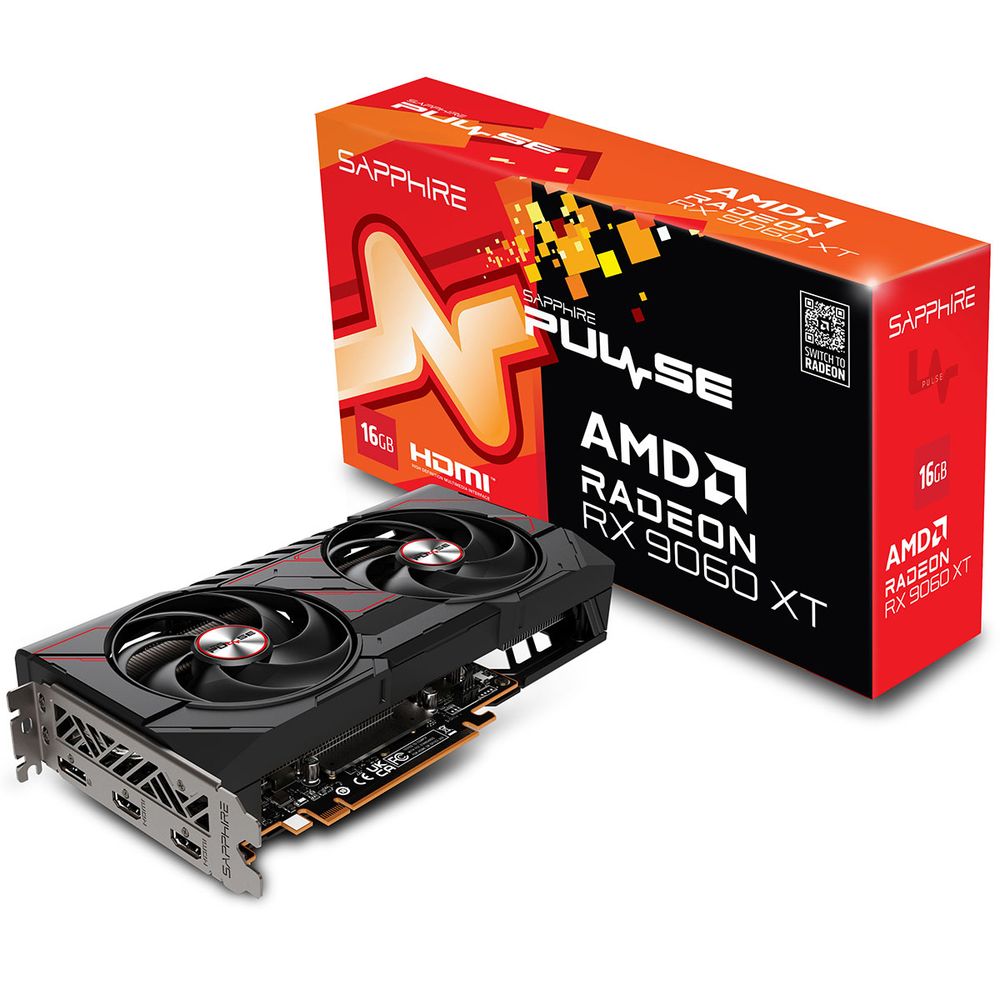 Видеокарта Sapphire RX9060XT PULSE OC 16GB GDDR6 128bit DP 2xHDMI 2FAN RTL