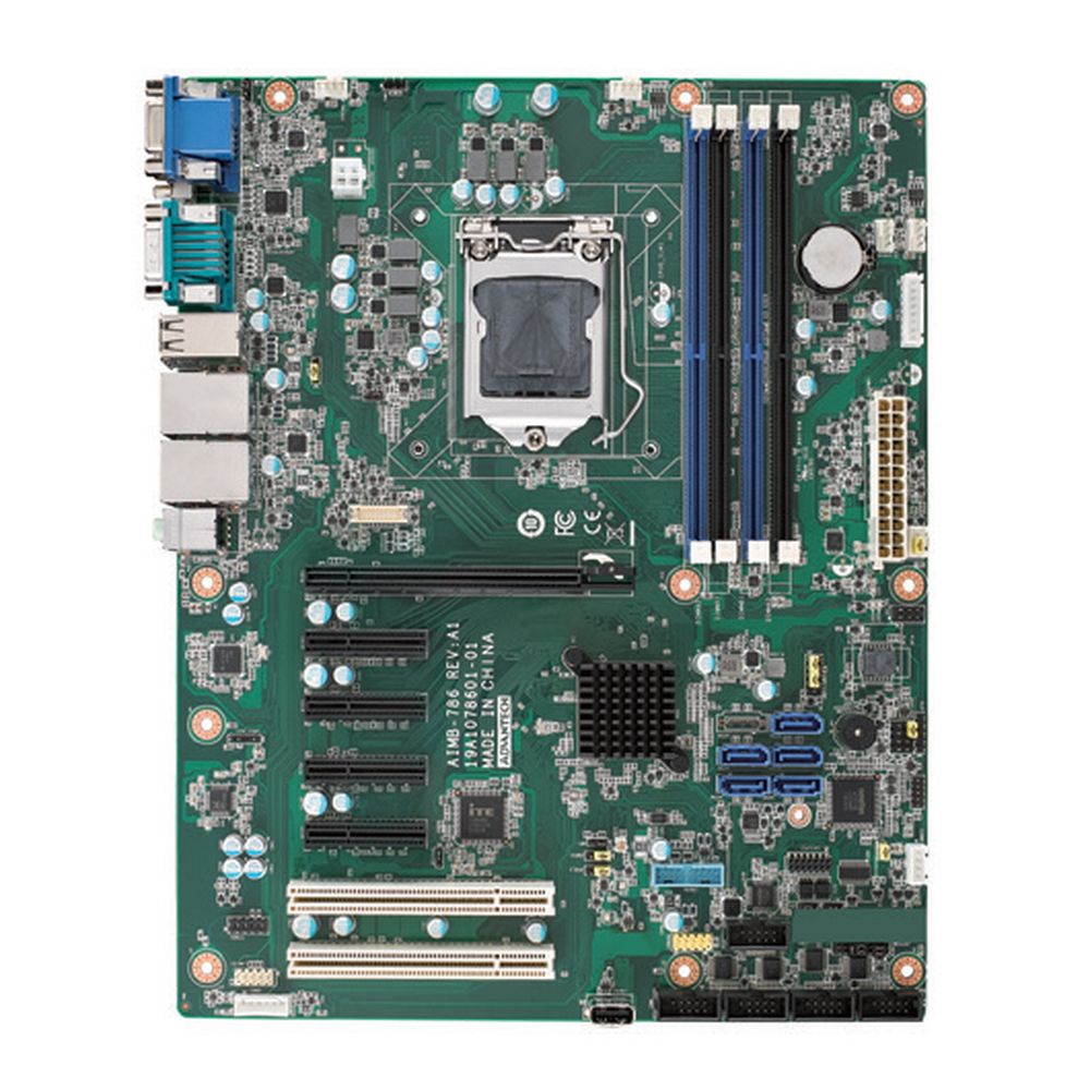 Материнская плата Advantech AIMB-786G2-01A1  Процессорная плата ATX, поддержка Intel Core i7/i5/i3/Pentium/Celeron 8th Gen LGA1151, Q370, DDR4, VGA, DVI, DP, 5xSATA III RAID 0/1/5/10, 6xUSB 3.1, 7xUSB 2.0 , 6xCOM, 2xGbE LAN, PS/2