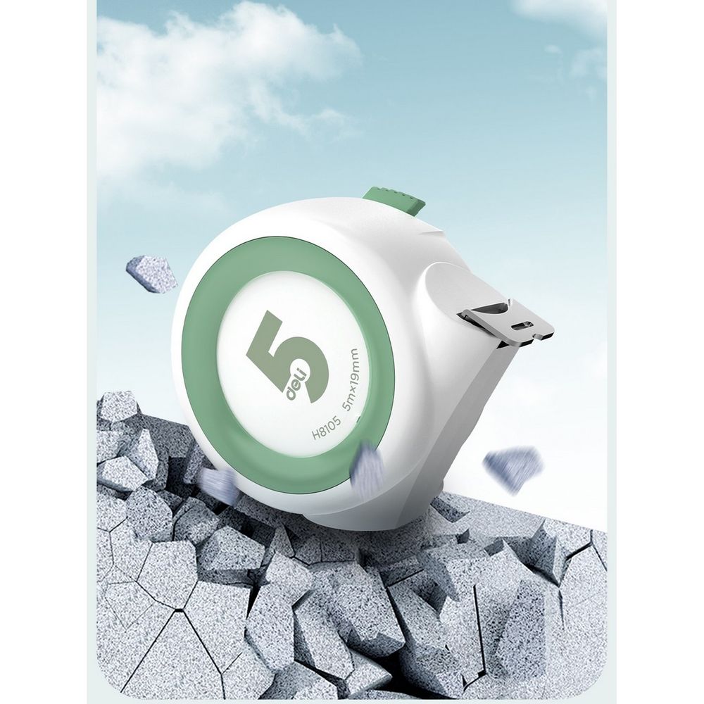 H8105 Рулетка Home Series White Deli H8105 5м х 19мм,  клипса,  шнурок,  эксклюзивный дизайн