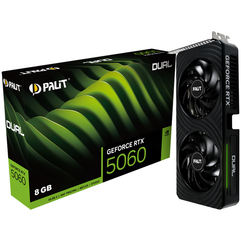 Видеокарта Palit RTX5060 DUAL 8GB GDDR7 128bit 3xDP HDMI 2FAN RTL