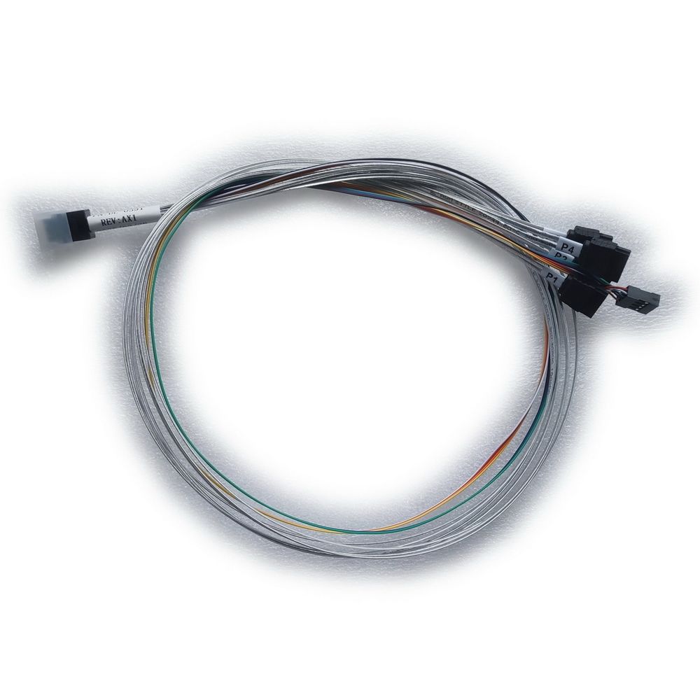 Кабель DiliVing DL-0591,    Internal SFF8643-to-4*SATA+SB ( HDmSAS (прямой) -to- 4*SATA(прямой)+SideBand)  Crossover, 75 cm