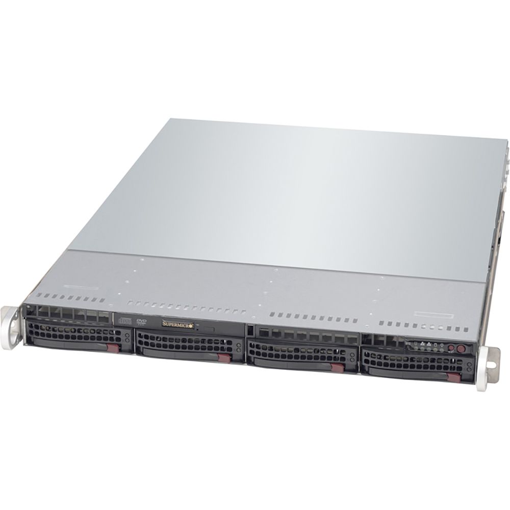 Корпус SuperMicro CSE-815TQ-R654CB Black 1U, 4x3.5'' hot-swap SAS/SATA, 650W Redundant DC-DC Power Supplies