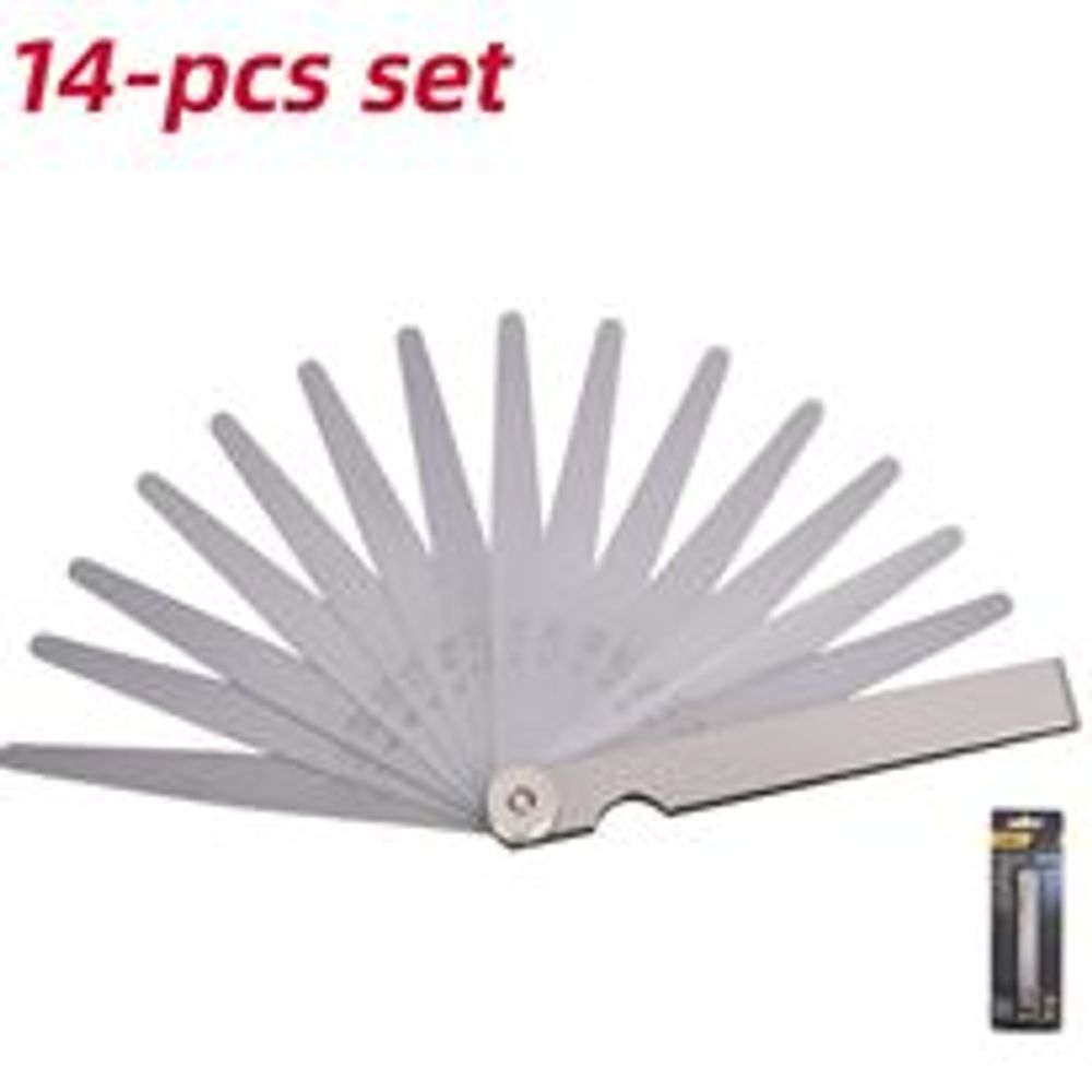 DL9501 Deli Набор измерительных щупов для проверки зазоров Deli DL9501 14 шт, 0,05-1,00 мм, сталь 65Mn