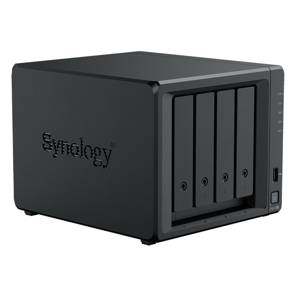Система хранения данных Synology QC 2,0GhzCPU/2GB(6)/RAID0,1,10,5,6/upto 4HP HDD SATA(3.5', 2.5')/2xM.2/2xUSB3.2/1xGbE/1x2.5GbE/iSCSI/1xPS/1YW repl DS423+
