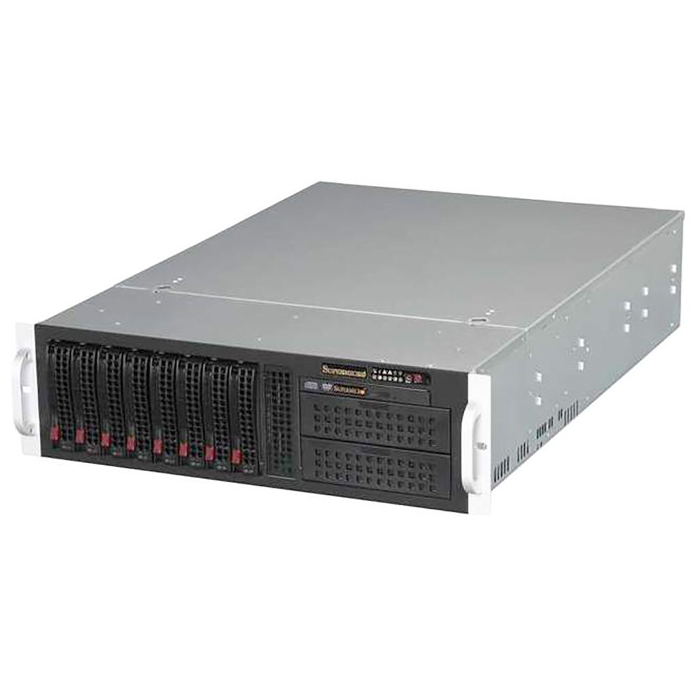 Корпус SuperMicro CSE-835BTQ-R1K28B 3U, ATX и E-ATX (13.68" x 13"), 8x 3.5" SAS/SATA Hot-Swap HD 2x 5.25", четыре 80мм вентилятора, 7 полноразмерных и 1 низкопрофильный слотов расширения, блок питания 1280Вт 80+ Platinum
