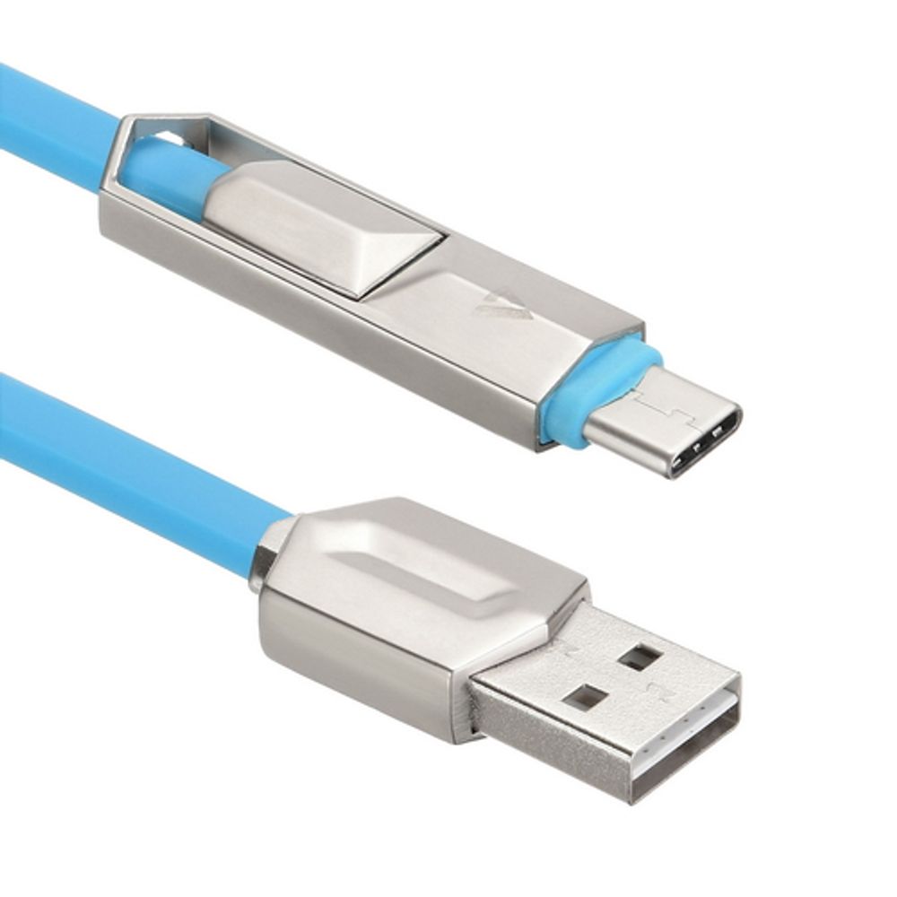 Кабель USB ACD-DUAL Lightning / MicroUSB ~ USB-A 2в1, TPE, 1м, синий (ACD-U924-CML)