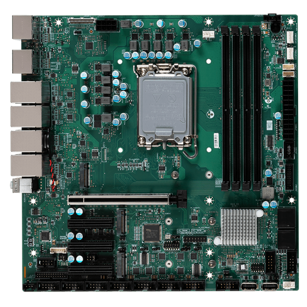 Материнская плата MSI MS-CF09-R680E MS-CF09\601-CF09-010\801-CF09-010 VER 10 OPT:STD Intel RPL-S,R680E,4*DDR5,HDMI+DP+eDP,3*M.2 M key,1*PCIe x16,3*PCIe x4,4*2.5GbE LAN,4*SATA 3.0,10*USB 3.2,4*USB 2.0,6*COM,TPM2.0,Micro-ATX For Channel