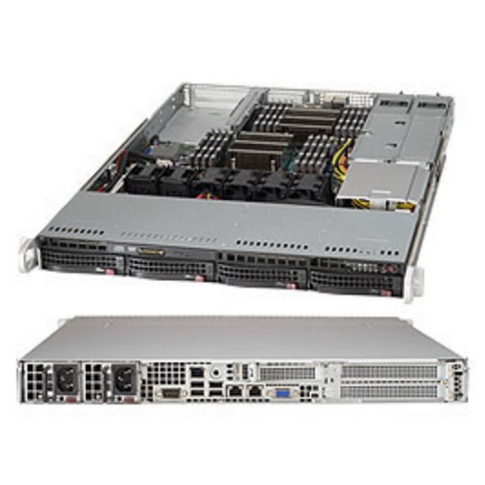 Платформа системного блока SuperMicro SYS-6018R-WTR 1U Rackmount SC815TQ-R706WB LGA 2011 X10DRW-i (16xDDR4 slots 10xSATA3 slots 6xUSB3.0 VGA 2xPCI-E3.0 x16 slots 1PCI-E3.0x8 Mezzanine for HBA cards)