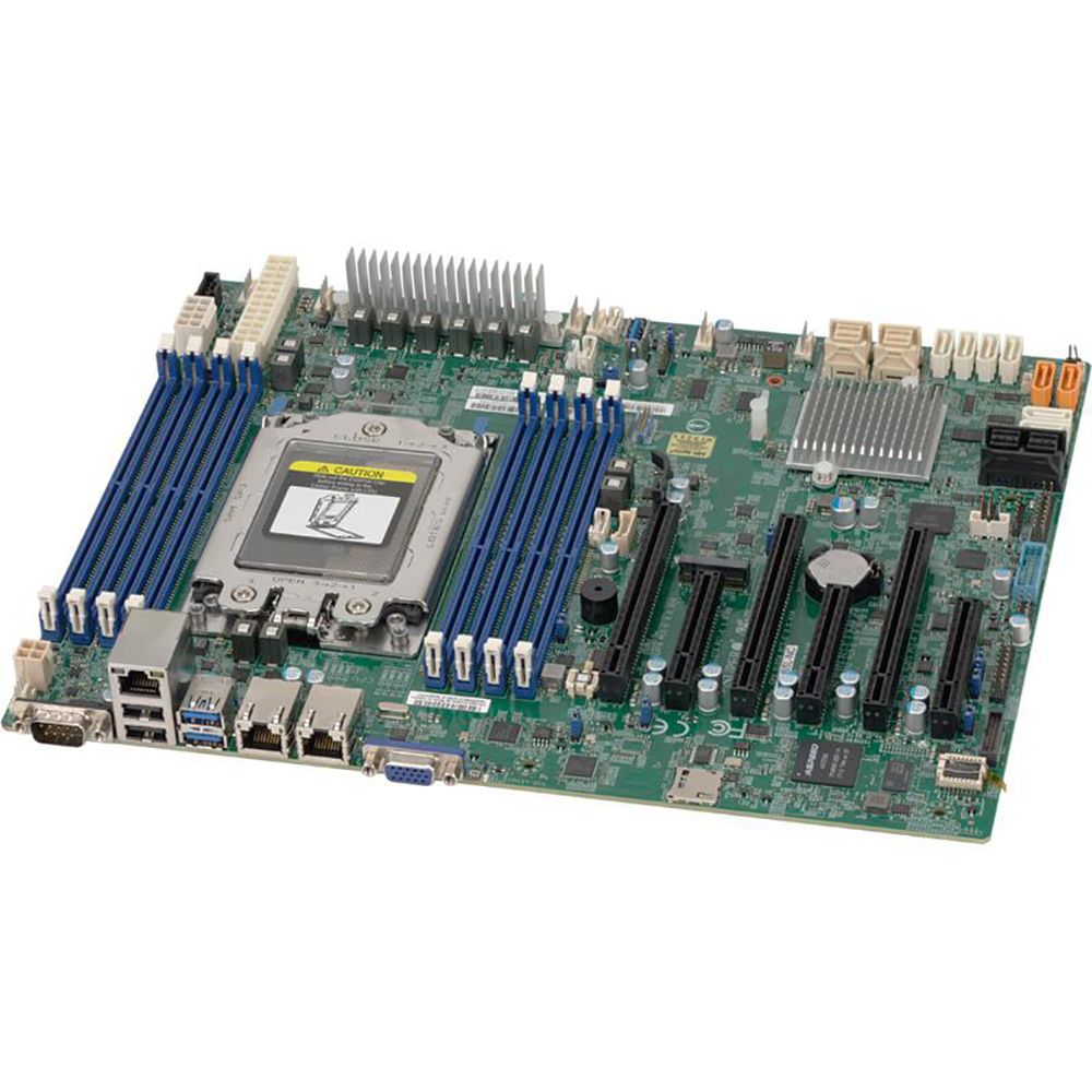 Материнская плата SuperMicro MBD-H11SSL-NC-B материнская плата форм-фактора ATX чипсет встроен в процессор 8 слотов DDR4 DIMM, 2666 МГц видеоадаптер Aspeed AST2500 разъемы SATA: 6 Гбит/с - 8  OEM
