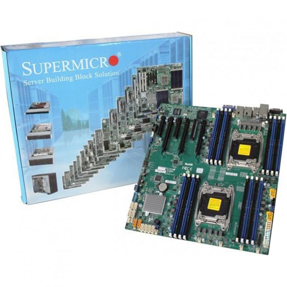 Материнская плата SuperMicro MBD-X10DRI-T-O, RTL E-ATX LGA 2011 16xDDR4 10xSATA3 5xUSB3.0 6xUSB2.0 VGA 3xPCI-E3.0x16 3xPCI-E3.0x8