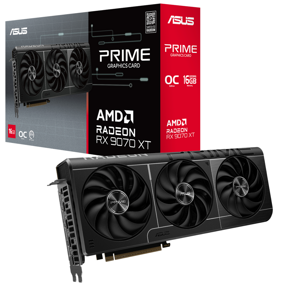 Видеокарта ASUS 90YV0L71-M0NA00, Radeon RX 9070 XT PRIME OC, 16GB GDDR6