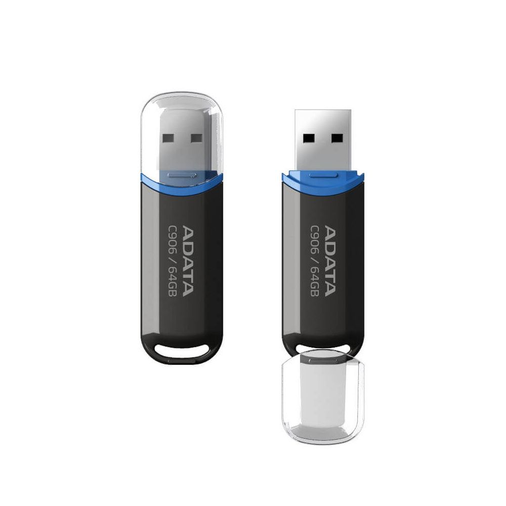 USB накопитель ADATA C906 AC906-64G-RBK USB 2.0, 64GB Black, RTL (773353)
