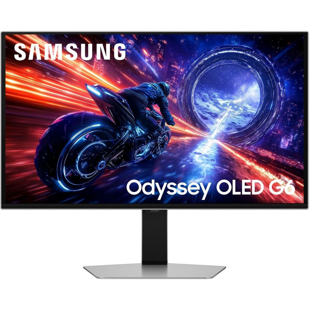 Монитор Samsung 27" Odyssey OLED G6 G60SF S27FG602SI OLED 16:9 2560x1440x500Hz 0,03ms 300cd 1M:1 178/178 1млрд HDMI DP USB 3.2 Gen1x2 Tilt Swiv HAS Pivot БП внешн VESA Silver