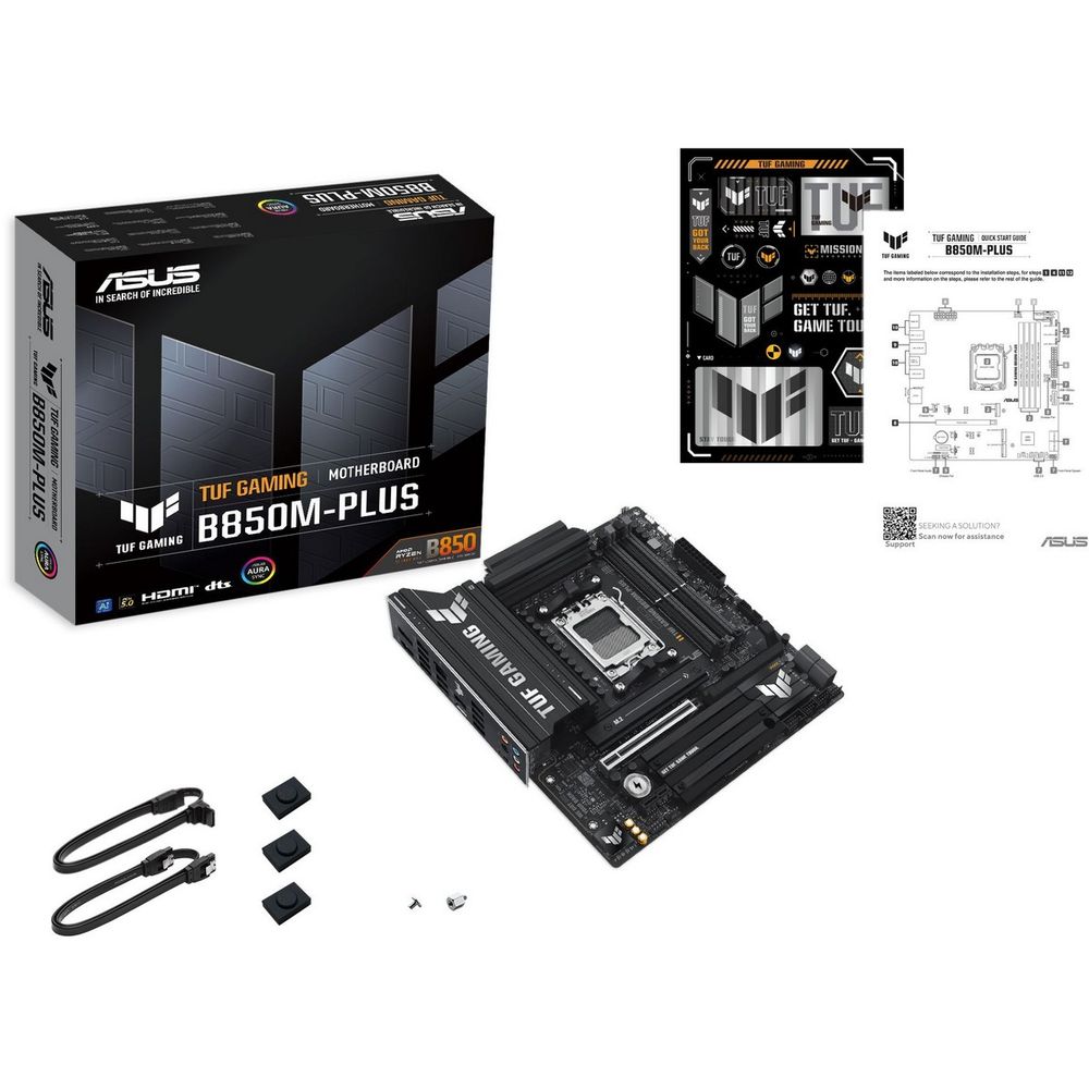 Материнская плата ASUS TUF GAMING B850M-PLUS AM5 mATX 4xDDR5 PCIEx16 PCIEx1 3xM.2 USB-C DP HDMI 2.5GLAN