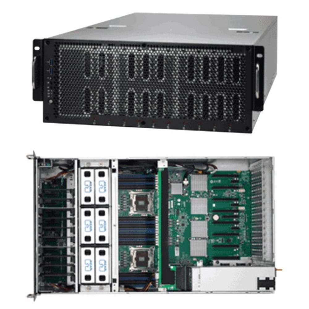 Платформа системного блока Tyan TYAN B7079F77CV10HR-N (FT77C-B7079) Dual Xeon E5-2600v4 (8 слотов PCI-E x16 поддерживает до 8 GPU Tesla (Passive GPU support)) 4U, FT77, RPSU (2+1) 2400W (3x1200W)