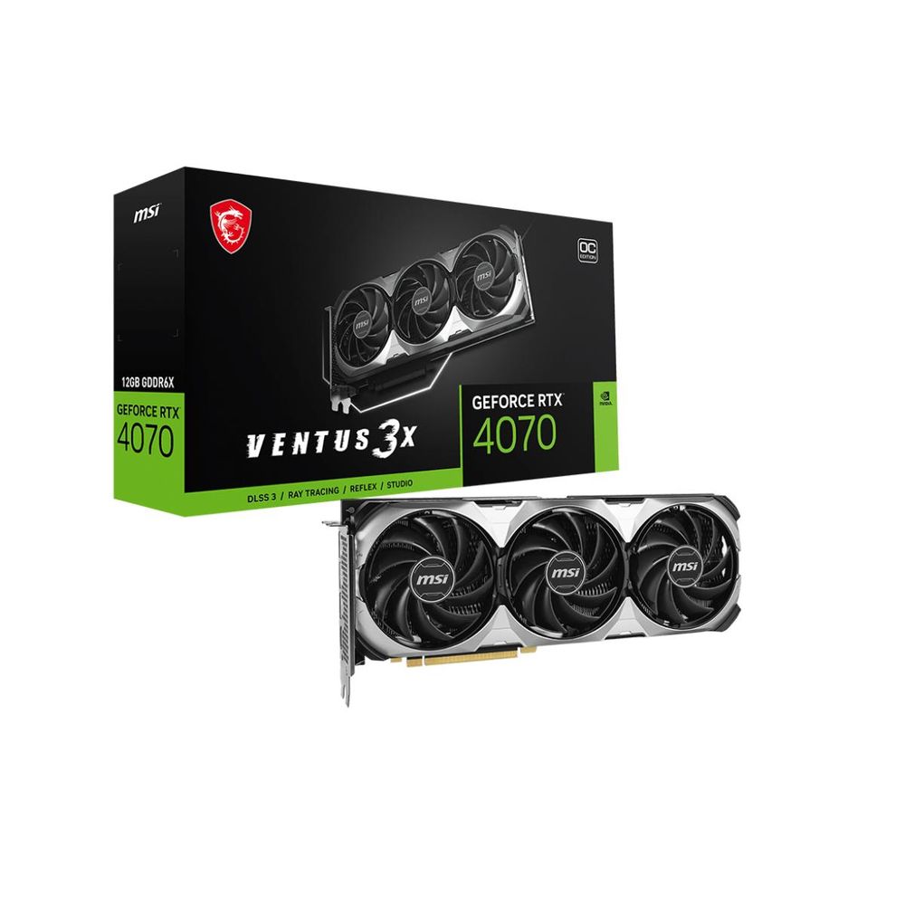 Видеокарта MSI RTX4070 VENTUS 3X E OC 12GB GDDR6X 192bit 3xDP HDMI 3FAN RTL
