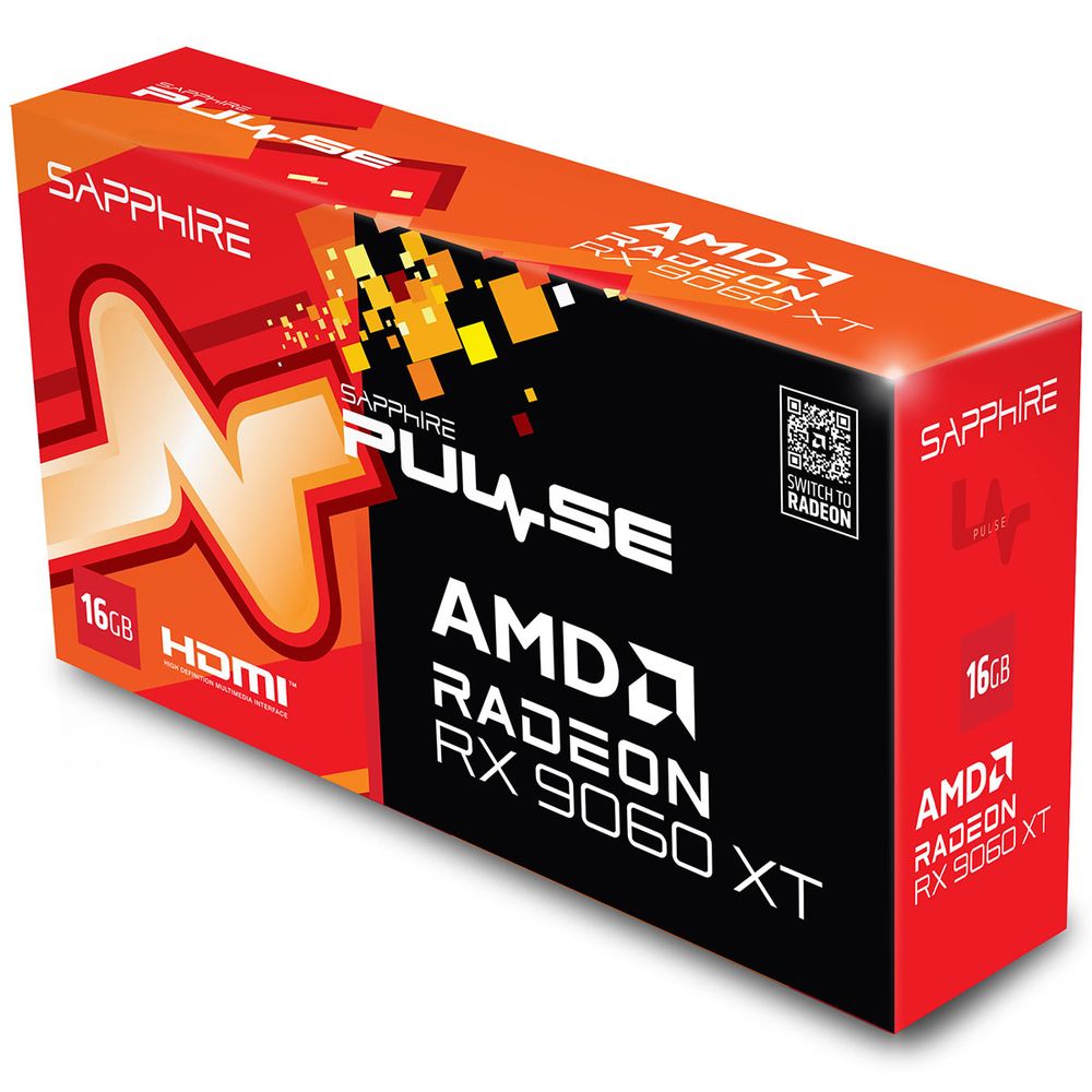 Видеокарта Sapphire RX9060XT PULSE OC 16GB GDDR6 128bit DP 2xHDMI 2FAN RTL