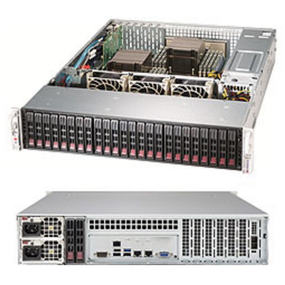 Платформа системного блока SuperMicro SSG-2029P-E1CR24L 2U Rackmount SC216BE1C4-R1K23LPB  X11DPH-T  SAS3,  SATA3; RAID 0, 1, 5, 10