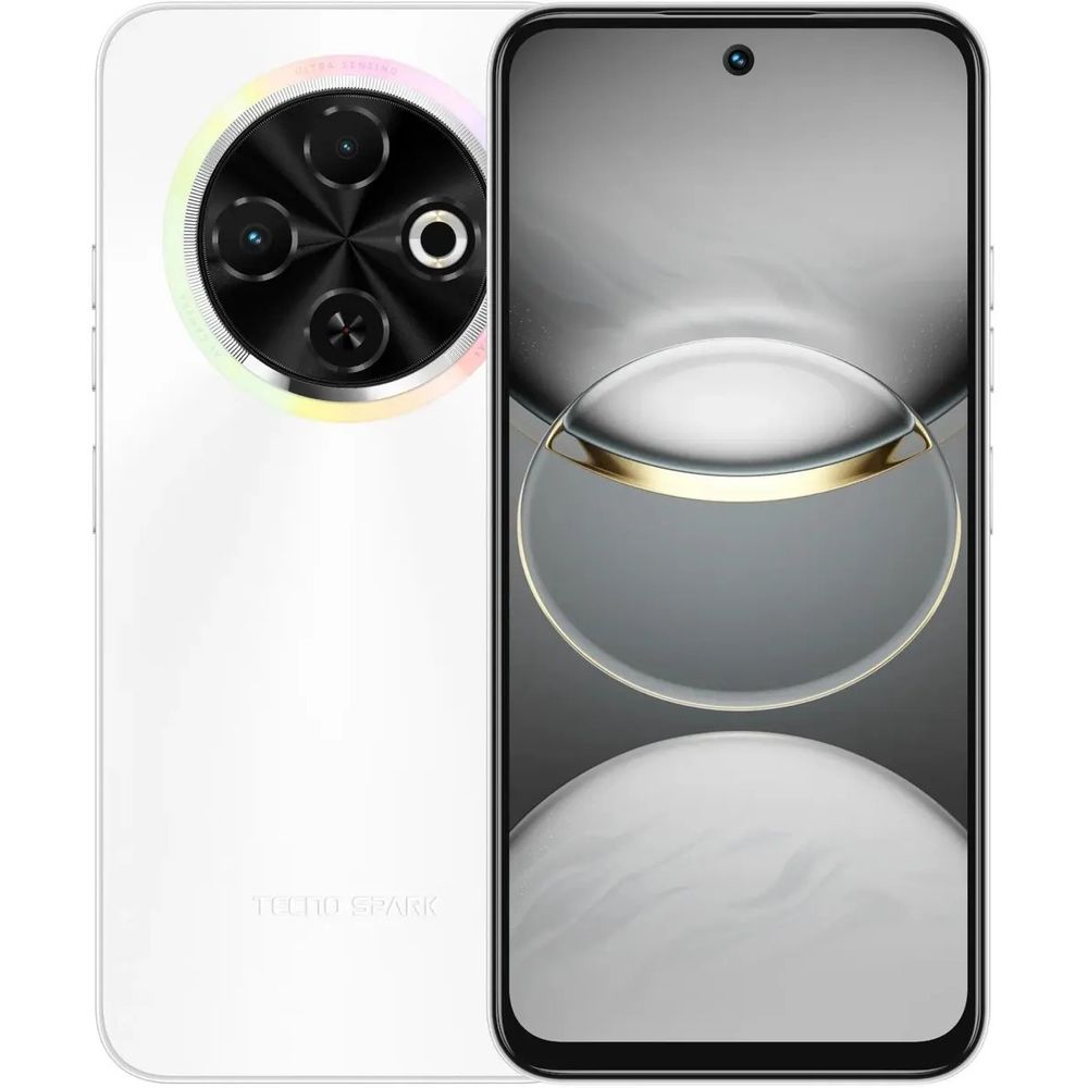 Смартфон Tecno Spark 30C 128Gb 6Gb белый моноблок 3G 4G 2Sim 6.67" 720x1600 Android 14 48Mpix 802.11 a/b/g/n/ac NFC GPS GSM900/1800 Protect FM microSD max1024Gb