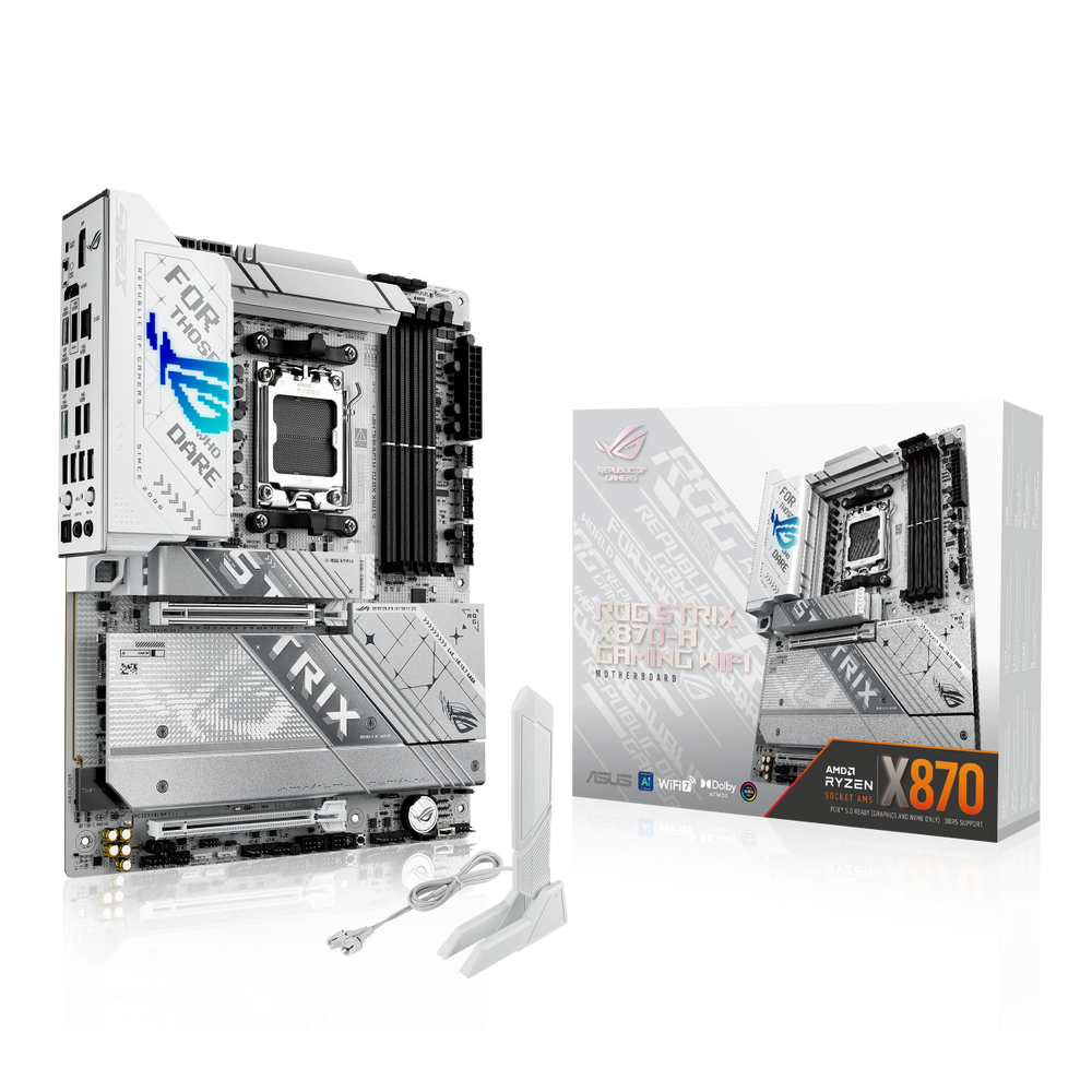 Материнская плата ASUS ROG STRIX X870-A GAMING WIFI, AM5, AMD X870, 4xDDR5, 4xSATA, 4xM.2, 1xPCIe 5.0 x16, 1xPCIe 4.0 x4, DisplayPort, HDMI, 1x2.5Gb LAN, USB Type-C, 2x3.5 мм, 7.1, ATX