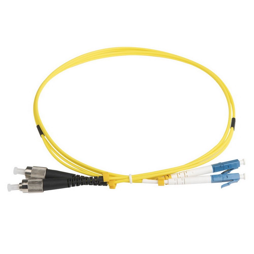 Кабельная сборка Hyperline FC-D2-9-FC/UR-LC/UR-H-1M-LSZH-YL Патч-корд волоконно-оптический (шнур) SM 9/125 (OS2), FC/UPC-LC/UPC, 2.0 мм, duplex, LSZH, 1м