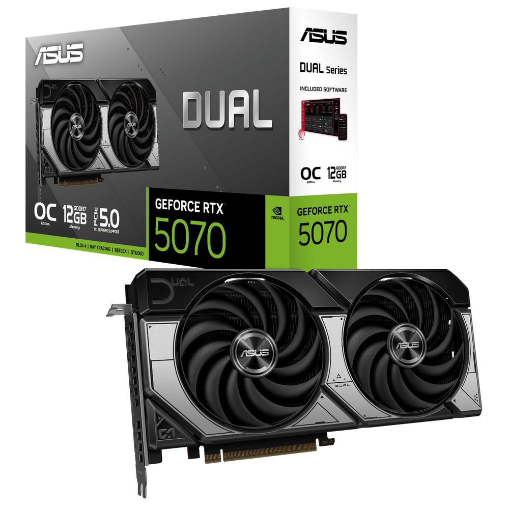 Видеокарта Asus DUAL-RTX 5070-O12G RTX 5070 12Gb 192bit GDDR7 2542/28000 HDMIx1 DPx3 HDCP Ret
