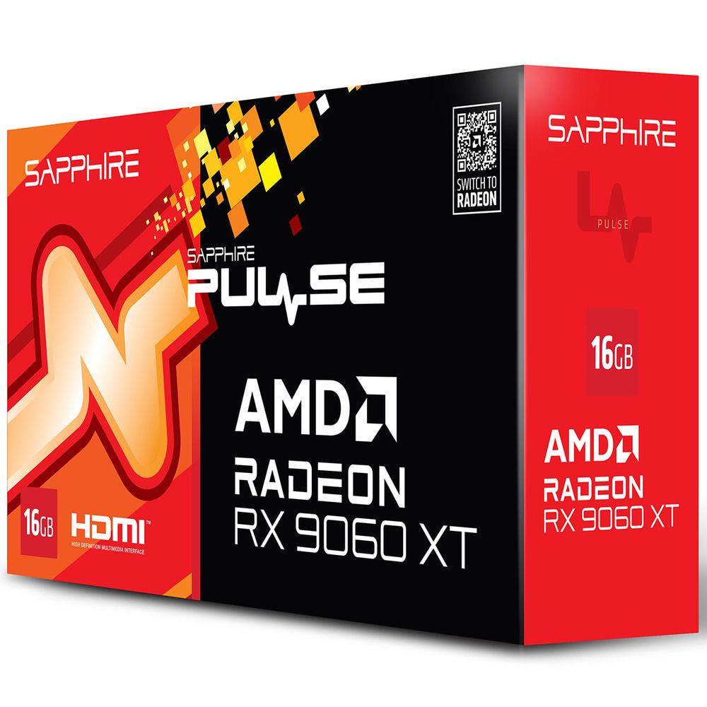 Видеокарта Sapphire RX9060XT PULSE OC 16GB GDDR6 128bit DP 2xHDMI 2FAN RTL