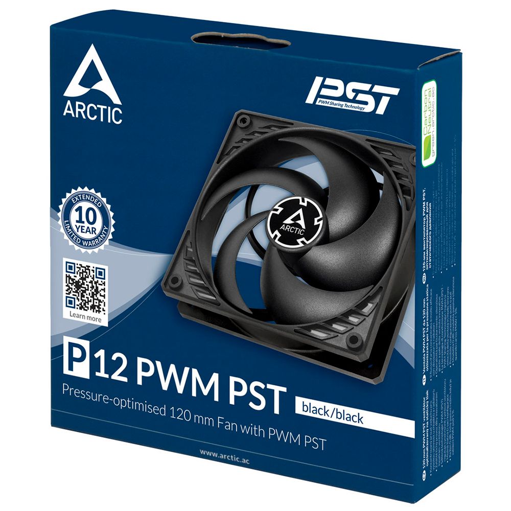 Вентилятор корпусной ARCTIC Cooling P12 PWM PST (black/black)  (ACFAN00120A) (701310)