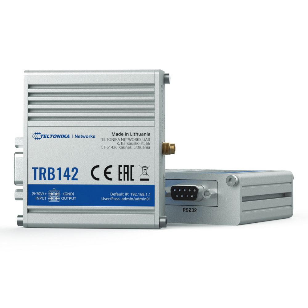 Коммутационная плата Teltonika TRB142 (TRB14200300) industrial rugged GPIO LTE RS232 gateway 4G (LTE) cat1 / 3G / digital i/o / RS232