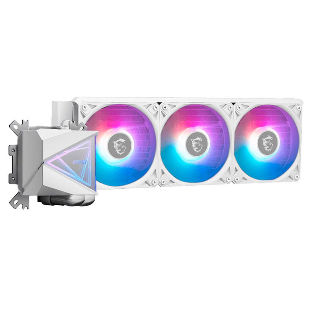 Жидкостная система охлаждения MSI Bad Pack MAG CORELIQUID I360 WHITE 3x ARGB Gen2 Fan, ARGB Gen2 Block, Color Box, LGA1700, 1851, AM5