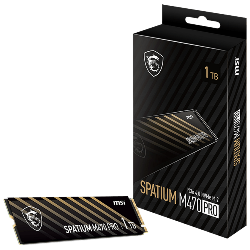 Твердотельный накопитель SSD MSI Bad Pack M.2 2280 1TB MSI SPATIUM M470 PRO Client SSD S78-440L0J0-P83, PCIe Gen4x4 with NVMe, bp