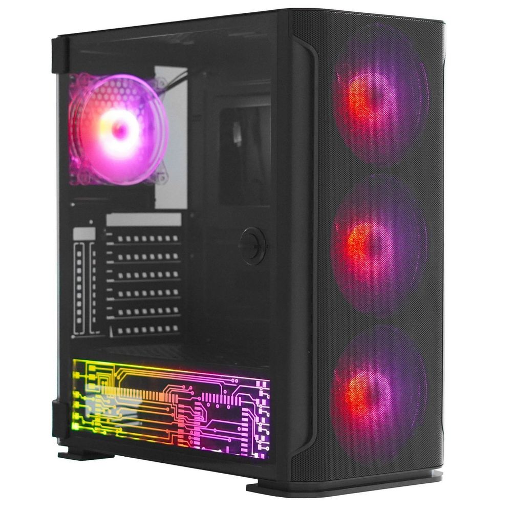 Компьютерный корпус SOEYI "AX1-B10 SOEYI ATX case with черный coating front panel with flat small mesh, without"
