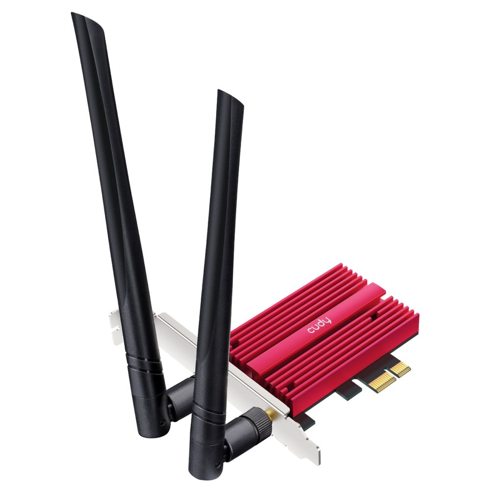 Адаптер беспроводной связи (Wi-Fi) CUDY AX5400 Wi-Fi PCI Express Adapter 5400Mbps Wi-Fi / Bluetooth 5.2 PCI Express Adapter with Heatsink, Intel AX210 module,2T2R, 802.11ax/ac/a/b/g/n, 2 detachable antennas, V2 (WE3000S)