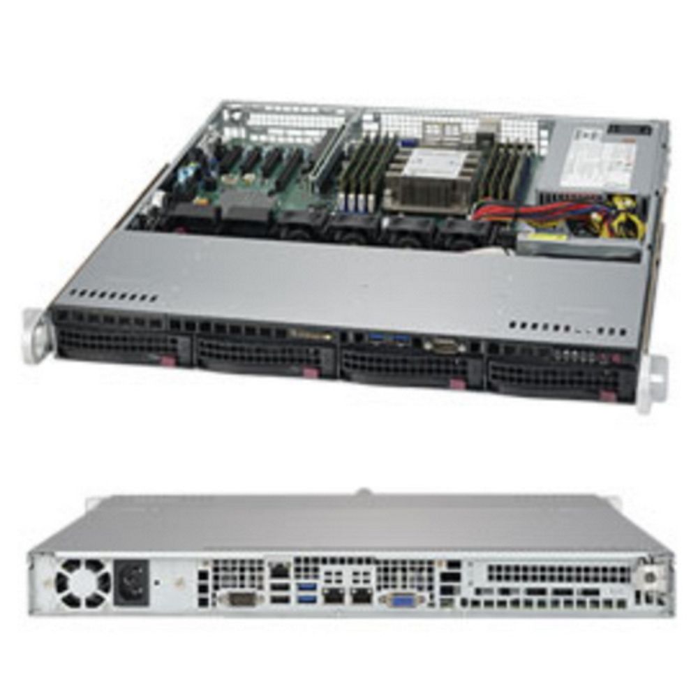 Платформа системного блока SuperMicro SYS-5019P-MT 1U Rackmount   CSE-813MFTQC-350CB  X11SPi-TF  SATA3, RAID 0, 1, 5, 10 support