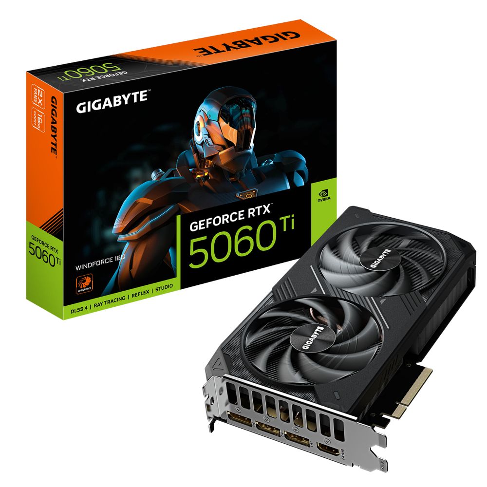 Видеокарта Gigabyte Bad Pack RTX5060Ti WINDFORCE 16GB GDDR7 128bit 3xDP HDMI 2FAN RTL bp