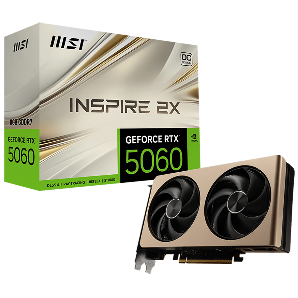 Видеокарта MSI Bad Pack RTX5060 INSPIRE 2X OC 8GB GDDR7 128bit 3xDP HDMI 2FAN RTL bp