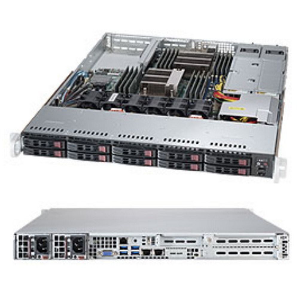 Платформа системного блока SuperMicro SYS-1028R-WTRT, X10DRW-iT, 116TQ-R706WB 1U Rackmount 116TQ-R706WB X10DRW-iT C612 10xSATA3 6xUSB 3.0 VGA PCI-E3.0x16 for AOM