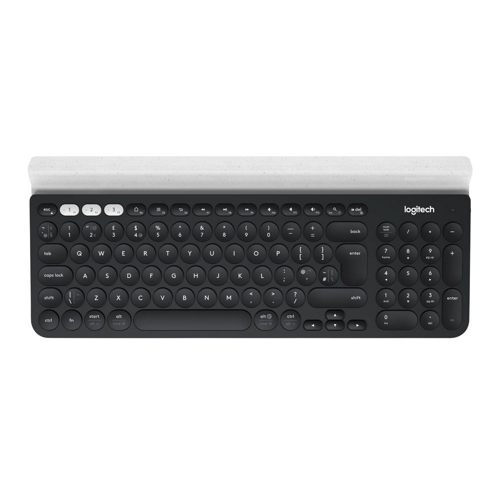 Клавиатура Logitech K780 черно-серая, компактная, 97 клавиш, 3 подключения Bluetooth или 2.4 GHz |920-008043| USB-ресивер (Logitech Unifying®), 2 элемента ААА