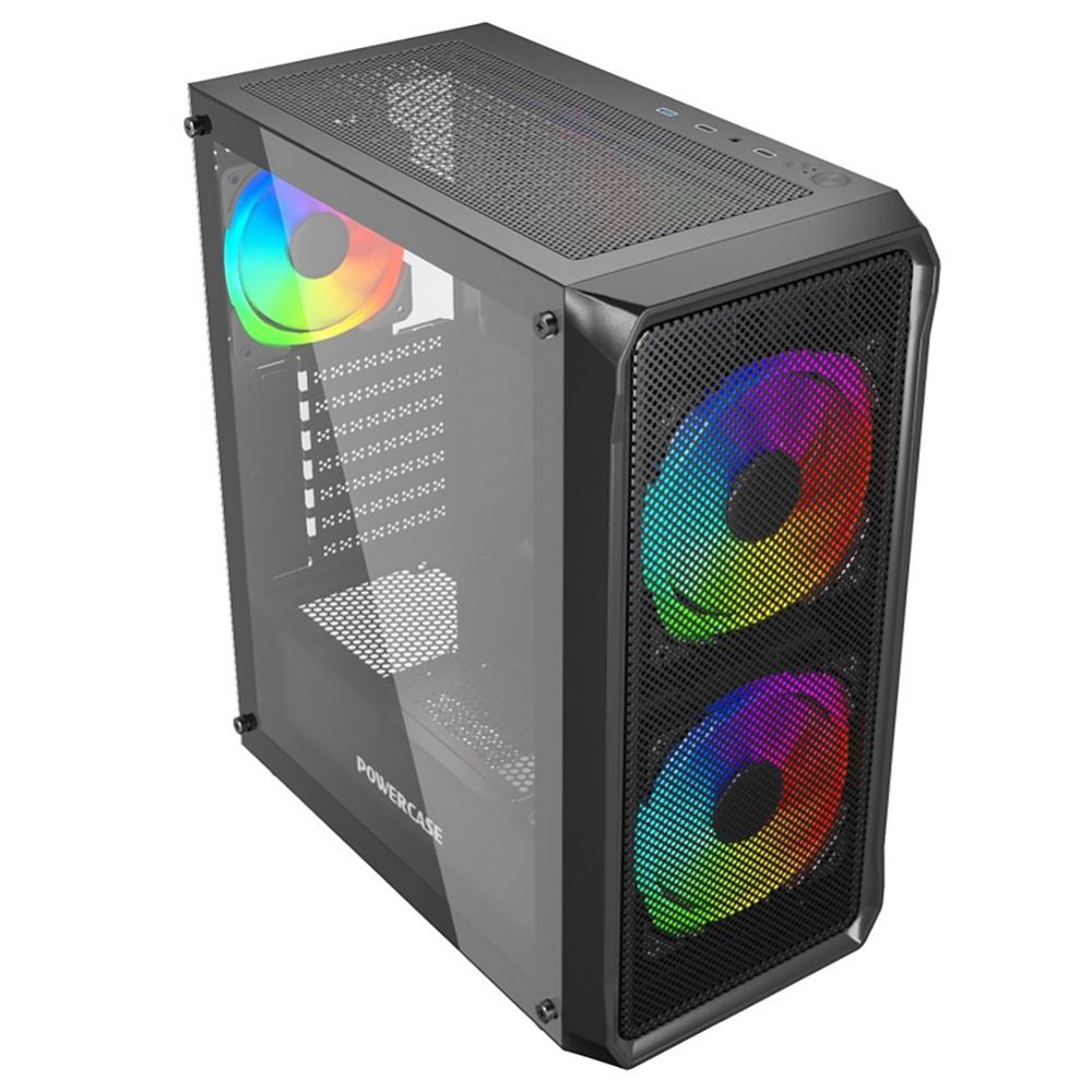 Компьютерный корпус Powercase Mistral Edge SE, Tempered Glass, 2x 140мм ARGb PWM+1x 120мм ARGb PWM, черный, ATX (CMSEB-A3)