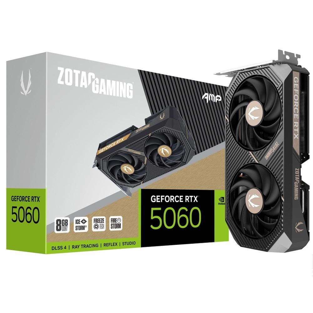 Видеокарта ZOTAC ZT-B50600F-10M, GeForce RTX 5060, 8ГБ GDDR7, 2 вентилятора