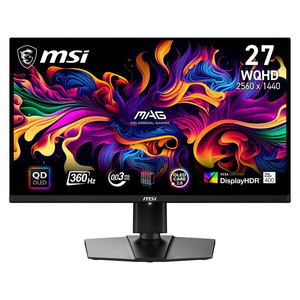 Монитор Bad Pack 26.5" MSI MAG 271QPX QD-OLED Black (QD-OLED, 2560x1440, HDMI+HDMI+DP+Type C, 0.03 ms, 178°/178°, 250 cd/m, 1500000:1, 360Hz, Pivot)