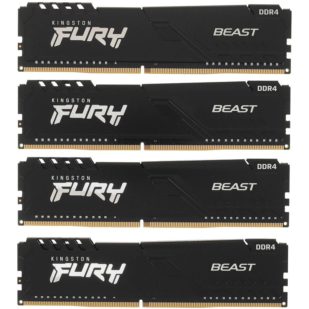 Оперативная память Kingston OEM 16Gb Kingston DDR4 2666 DIMM FURY Beast Black Gaming Memory KF426C16BBK4/16 Non-ECC, CL16, 1.2V, 512x8 Кит 4х4, RTL oem