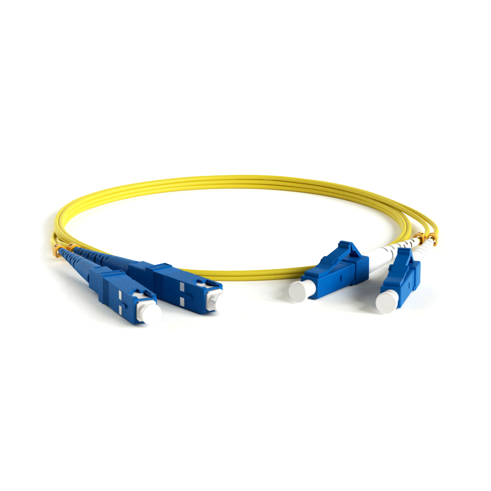 Hyperline FC-D2-9-LC/UR-SC/UR-H-1M-LSZH-YL (FC-9-LC-SC-UPC-1M) Патч-корд волоконно-оптический (шнур) SM 9/125 (OS2), LC/UPC-SC/UPC, duplex, LSZH, 1 м