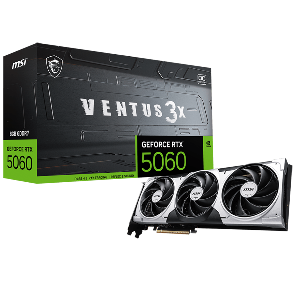 Видеокарта MSI Bad Pack RTX5060 VENTUS 3X OC 8GB GDDR7 128bit 3xDP HDMI 3FAN RTL bp