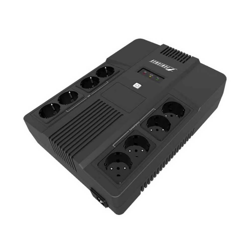 ИБП POWERMAN Brick 1000 Мощность 1000 ВА/600 Вт, батареи:  12 В 9 Ач - 1 шт, Розетки Shuko - 8 шт. Защита от КЗ, импульс